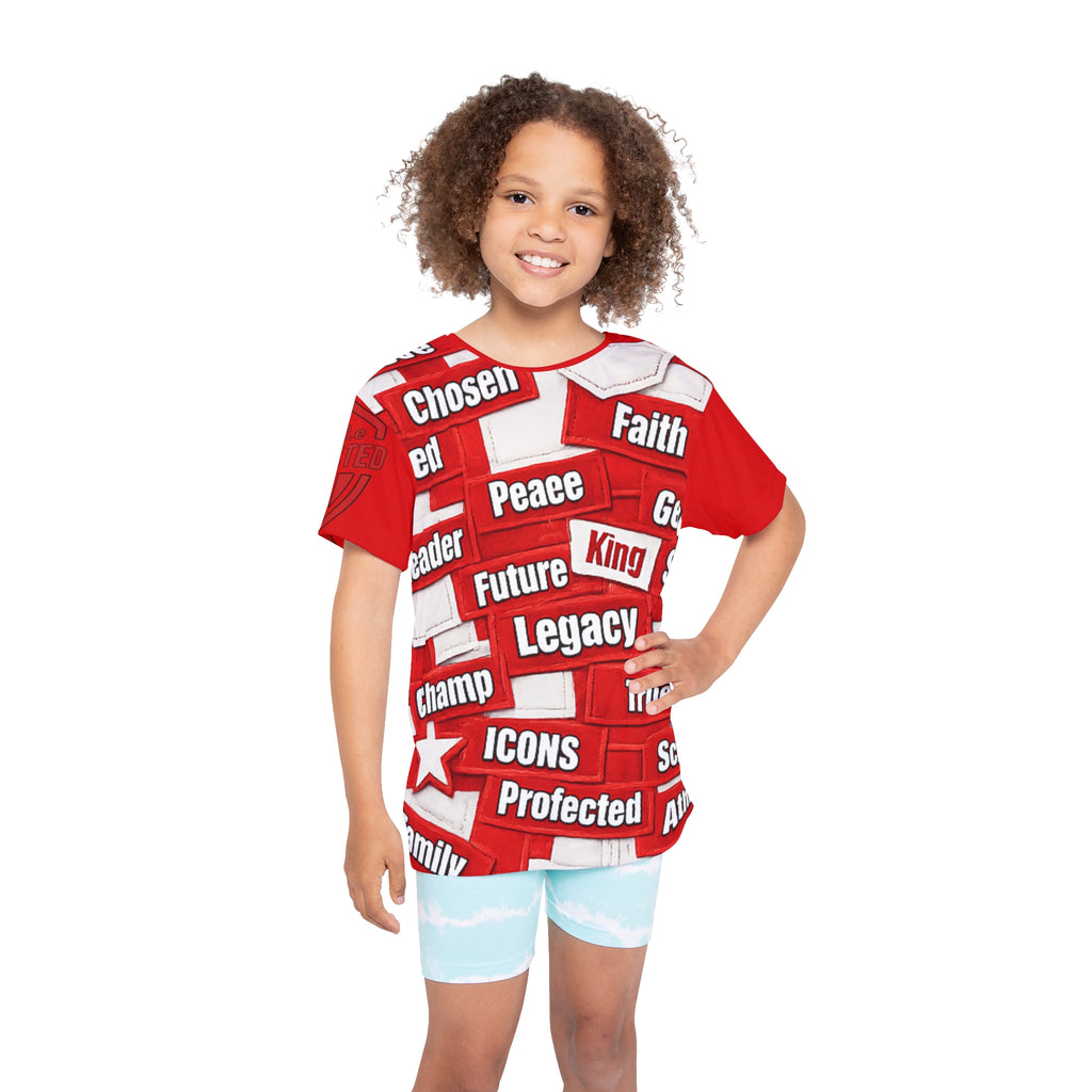 Protected Kids AOP Tee — Words of Power Edition