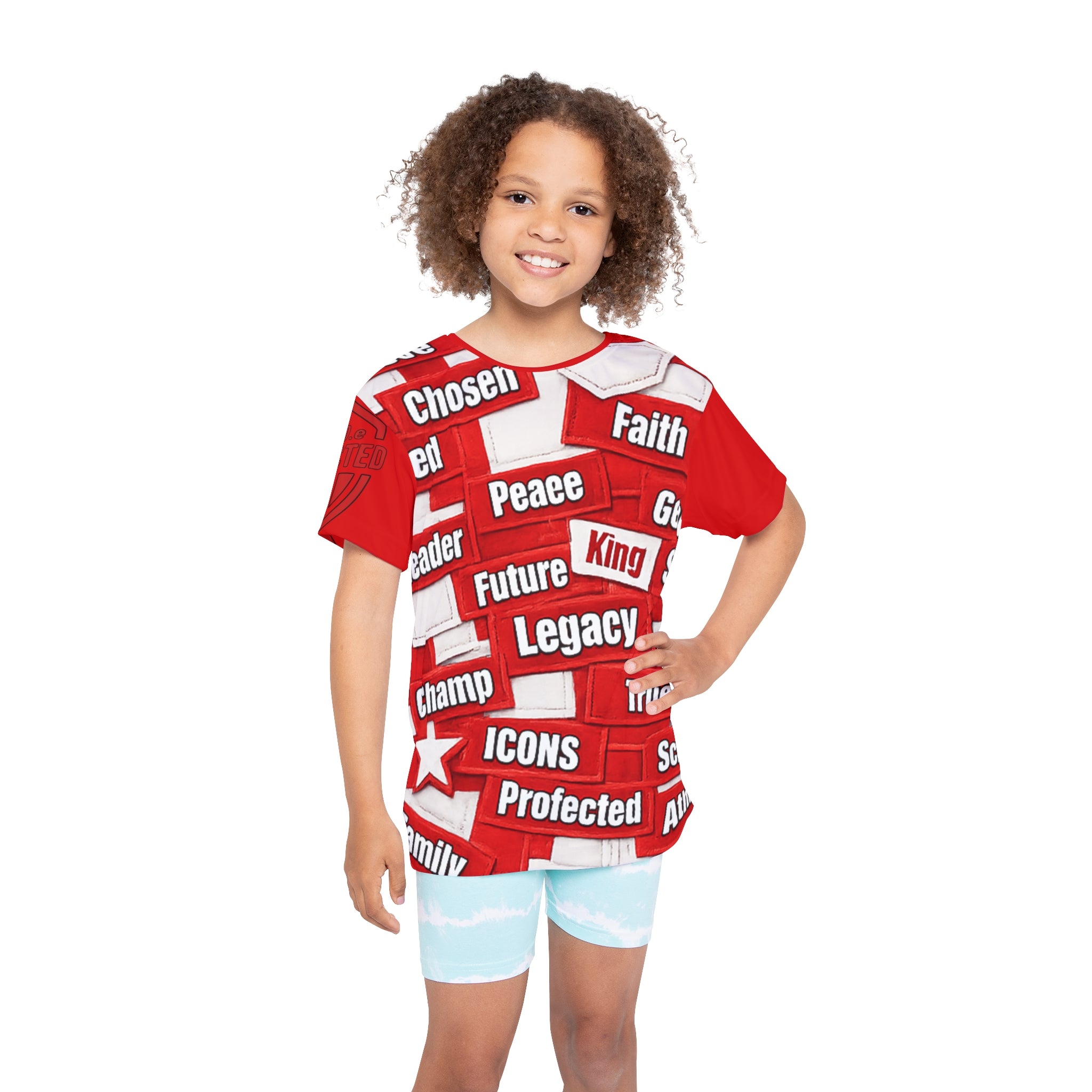 Protected Kids AOP Tee — Words of Power Edition