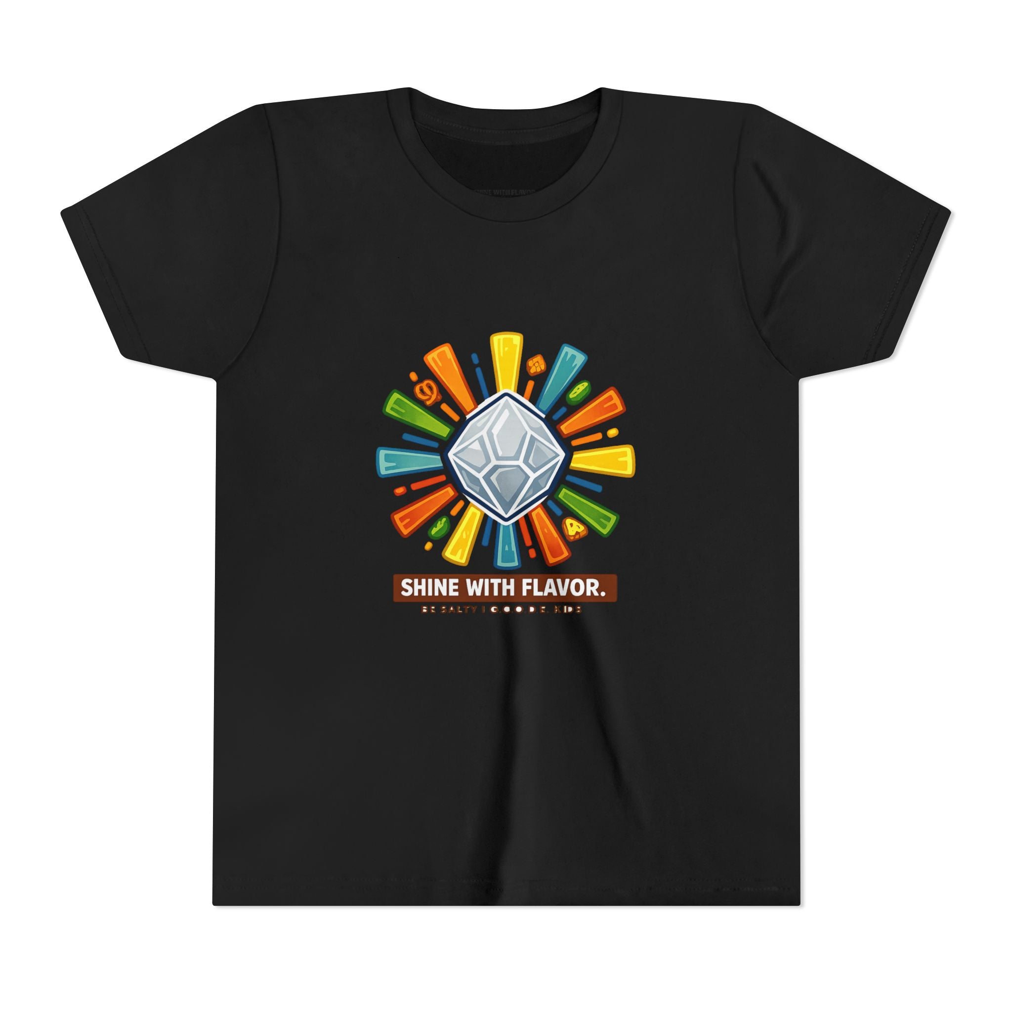 Shine With Flavor Youth Tee — Colorful Soda Pop Logo Youth Short Sleeve Shirt