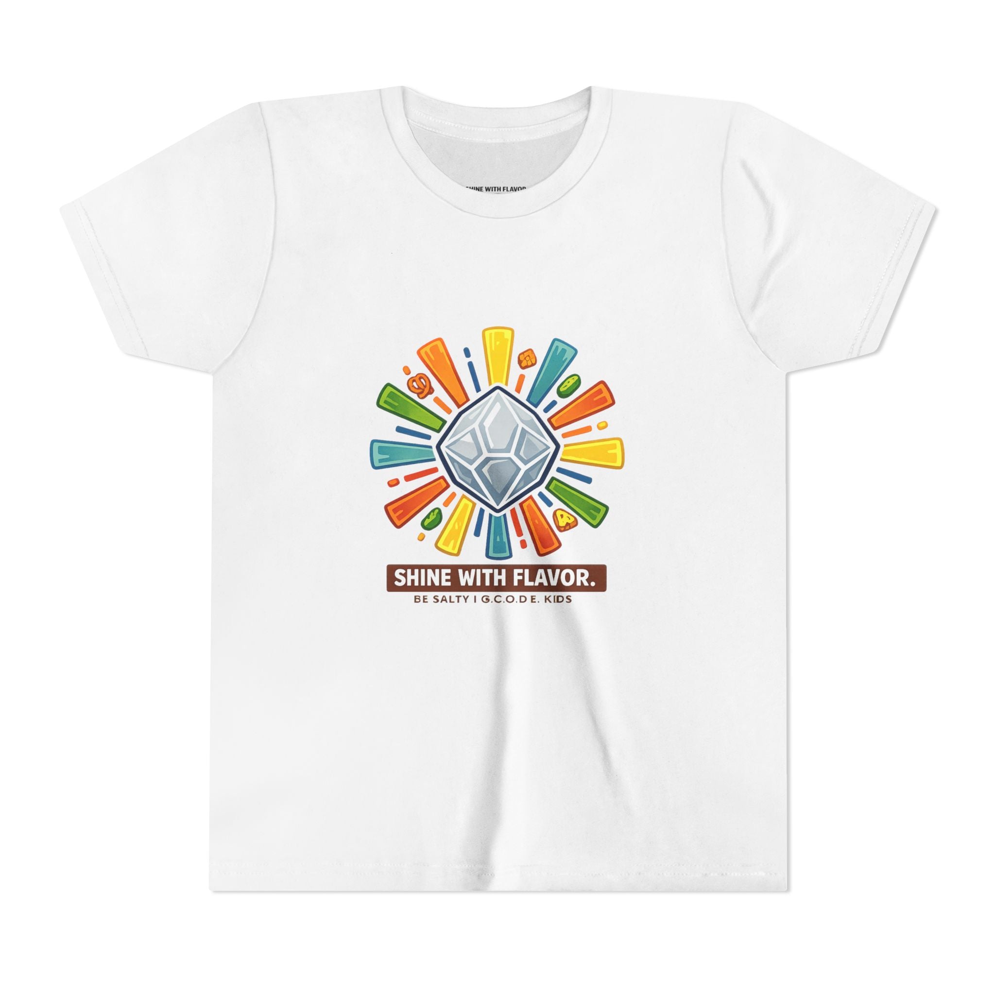 Shine With Flavor Youth Tee — Colorful Soda Pop Logo Youth Short Sleeve Shirt