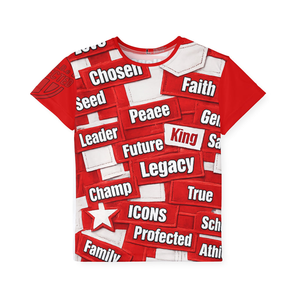 Protected Kids AOP Tee — Words of Power Edition
