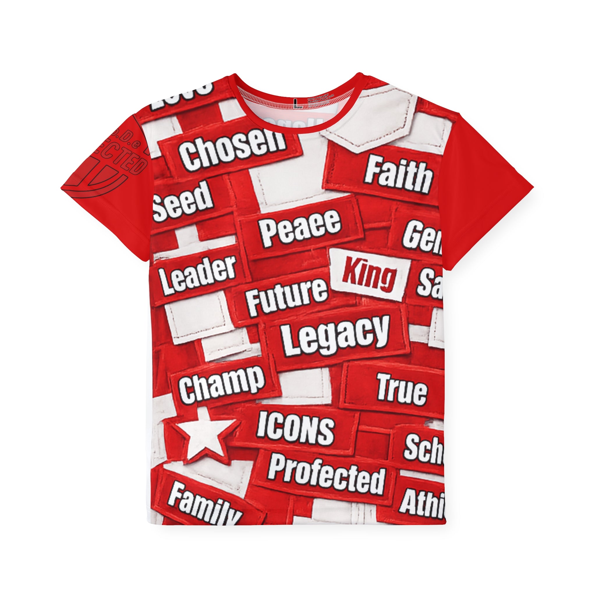 Protected Kids AOP Tee — Words of Power Edition