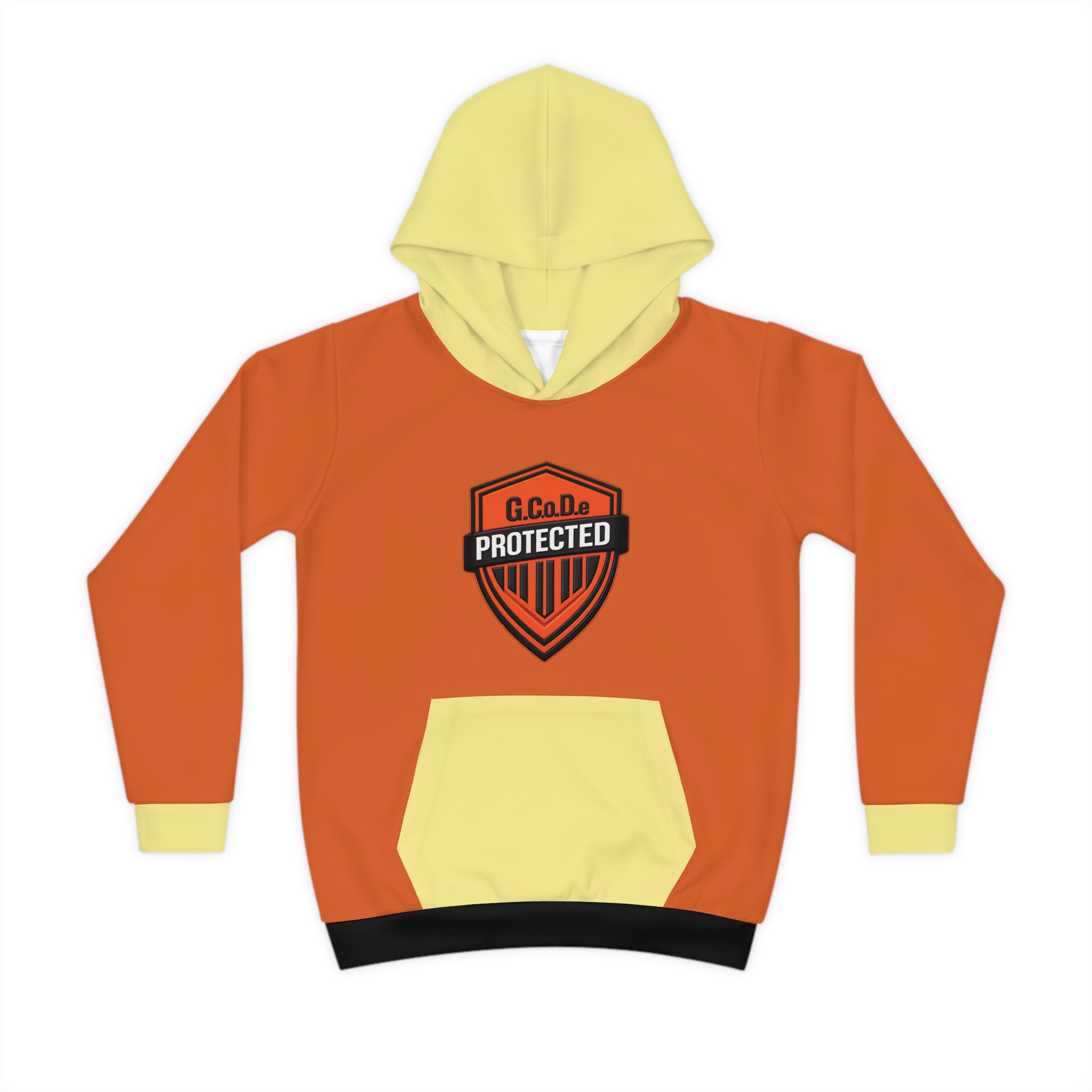 Protected Kids Hoodie — Orange & Yellow Edition