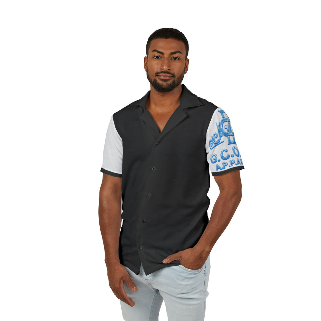 Red Vintage Crest Camp Shirt - Men's Hawaiian Button-Up