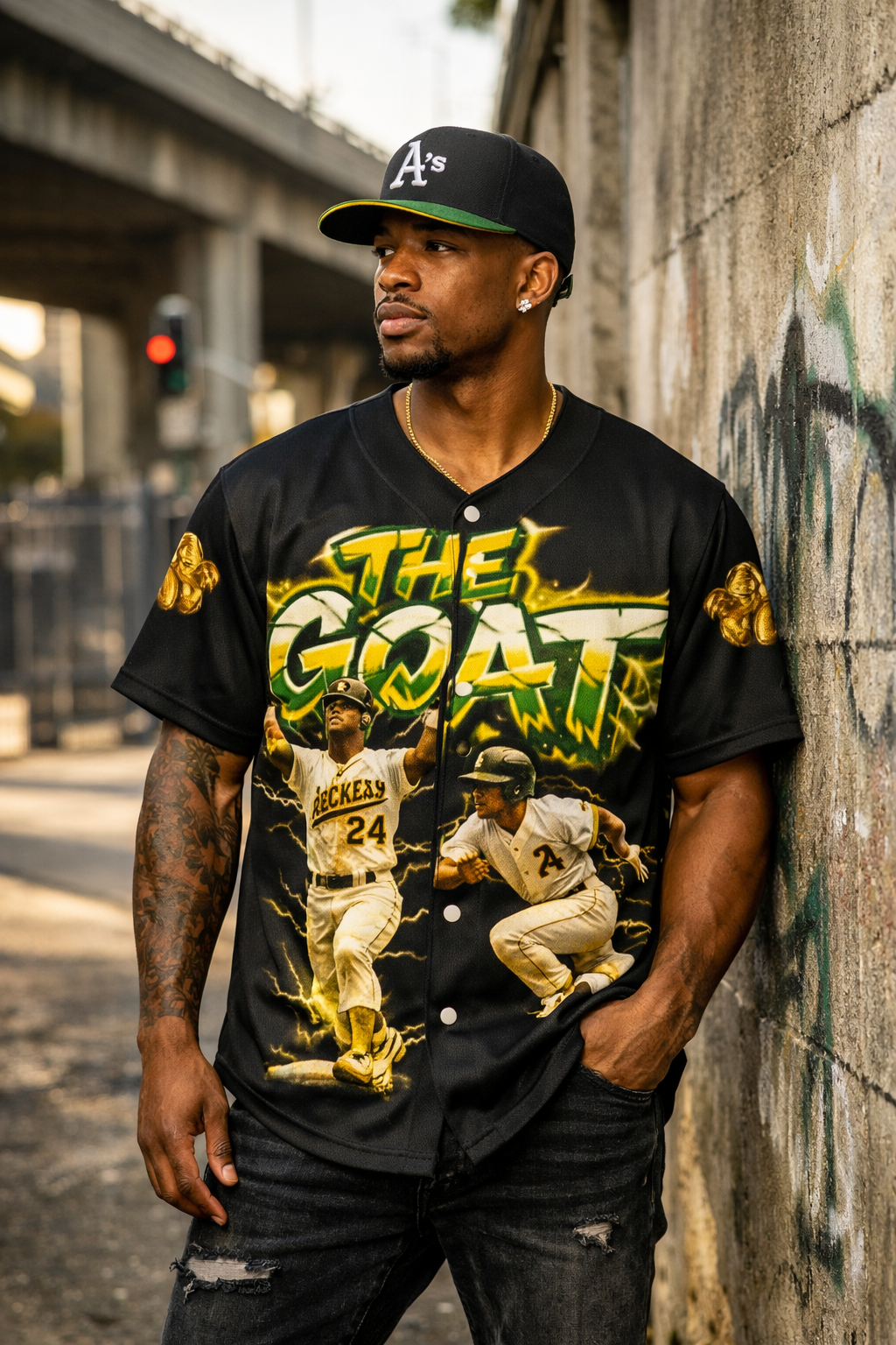 The GOAT — All-Over Print Baseball Jersey